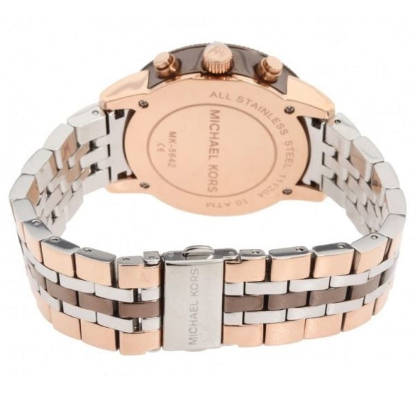 Michael Kors Women’s Quartz Three-tone Stainless Steel Mother of pearl Dial 36mm Watch Mk5642