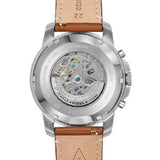 Fossil Men’s Automatic Brown Leather Strap Blue Skeleton Dial 44mm Watch ME3140