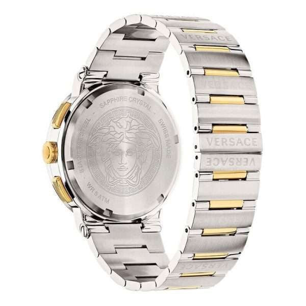 Versace Men’s Quartz Swiss Made Two-tone Stainless Steel Silver Dial 43mm Watch VEZ900321 Main Image