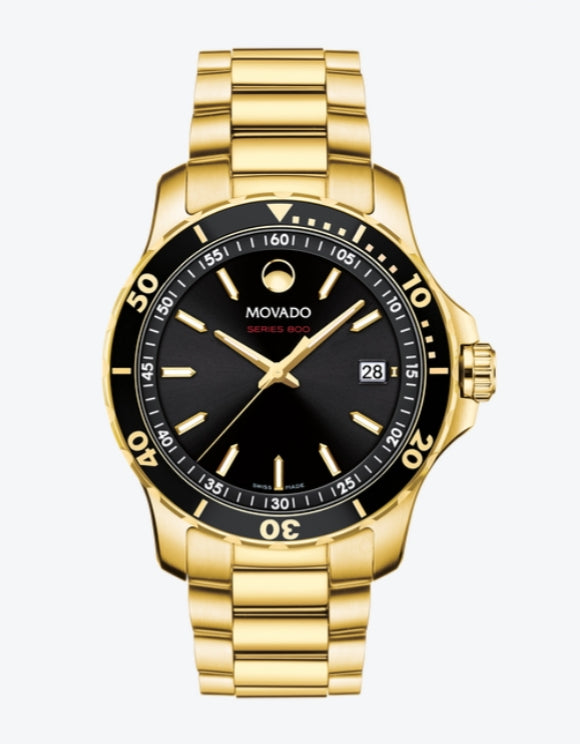 Movado Men’s Series 800 Quartz Swiss Made Stainless Steel Black Dial 40mm Watch 2600145 Hover Image