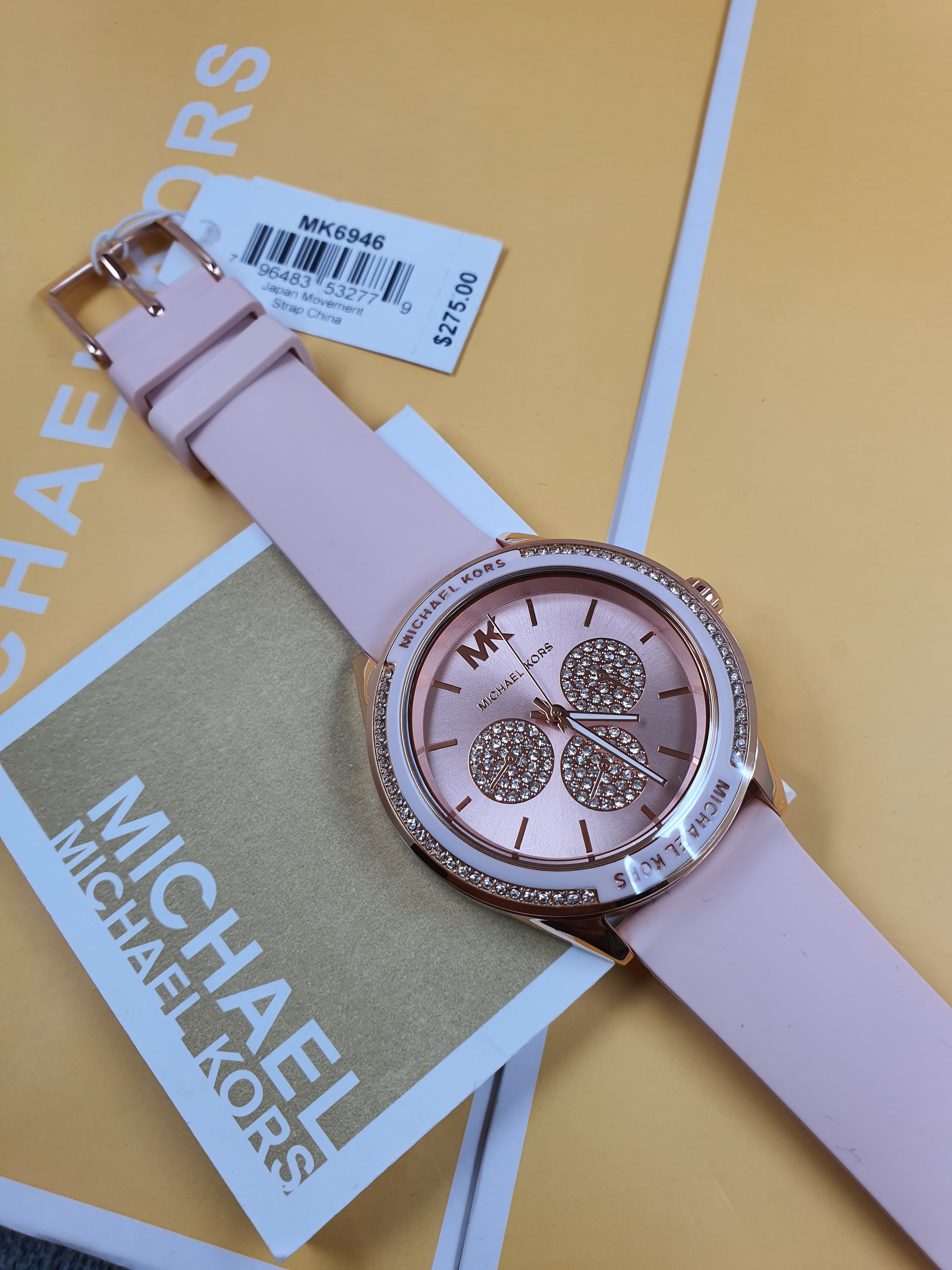 Michael kors watch pink on sale strap