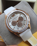Michael Kors Women’s Quartz Silicone Strap White Dial 40mm Watch MK6945