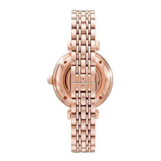 Emporio Armani Women’s Automatic Stainless Steel Silver Open Heart Dial 34mm Watch AR60023 Main Image