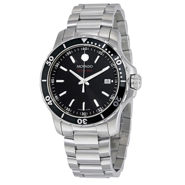 Movado Men’s Quartz Swiss Made Stainless Steel Black Dial 40mm Watch 2600135 Hover Image