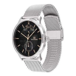 Tommy Hilfiger Men’s Quartz Stainless Steel Black Dial 44mm Watch 1791610 Main Image