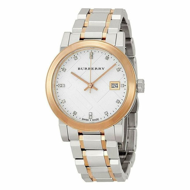 BURBERRY Silver Dial Two-tone Ladies Watch BU9127 Hover Image
