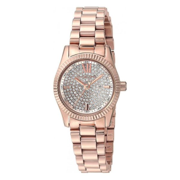 Michael Kors Women’s Quartz Rose Gold Stainless Steel Crystal Pave Dial 26mm Watch MK3692 Hover Image