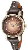 Fossil Women's ES3910 Gold-Tone Stainless Steel Watch with Brown Leather Band