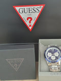 Guess Men’s Analog Stainless Steel Blue Dial 44mm Watch W0969G1