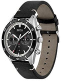 Hugo Boss Men’s Quartz Leather Strap Black Dial 44mm Watch 1513864