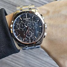 Tissot mens Couturier Chrono Quartz stainless-steel Dress Watch Grey T035.617.11.051.00