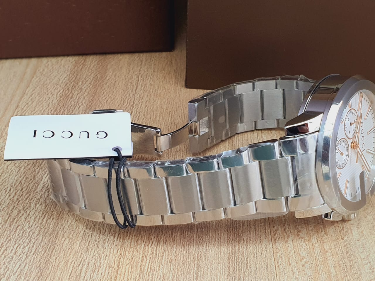 Gucci Men’s Analog Quartz Display Swiss Made Stainless Steel Silver 44mm Watch YA101201