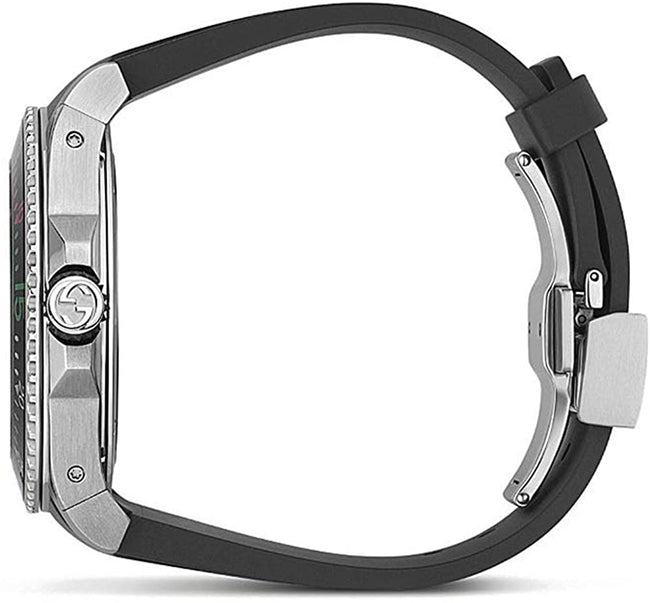 Gucci Men’s Quartz Swiss Made Silicone Strap Black (King Snake) Dial 45mm Watch YA136217 Main Image