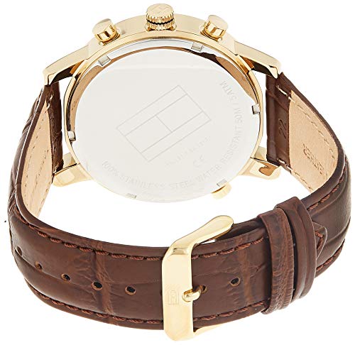 Tommy Hilfiger Men’s Quartz Leather Strap Silver Dial 44mm Watch 1790874
