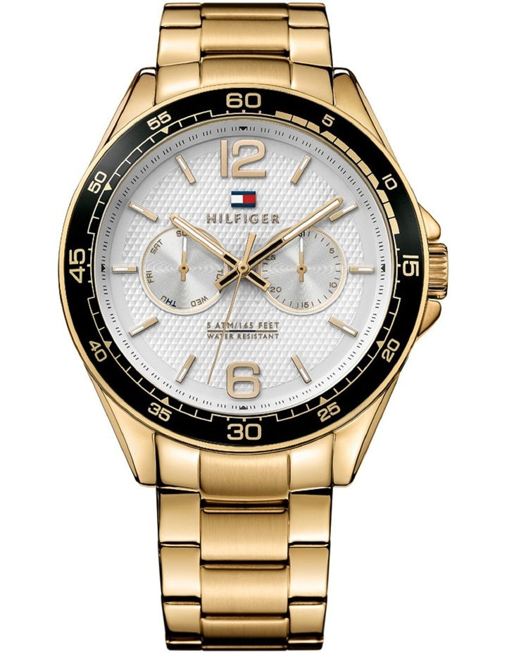 Tommy Hilfiger Men's Sophisticated Sport Quartz Watch with Gold-Tone-Stainless-Steel (Model: 1791365)