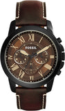 Fossil Mens Chronograph Quartz Watch with Leather Strap FS5088
