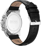 Hugo Boss Men’s Chronograph Leather Strap Black Dial 45mm Watch 1513752