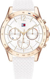 Tommy Hilfiger Women's Analogue Quartz Watch with Silicone Strap 1782199, White, strap