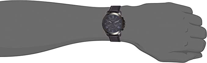 Fossil Men's Grant Quartz Stainless Steel and Leather Chronograph Watch, Color: Black (Model: FS5132)