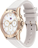 Tommy Hilfiger Women's Analogue Quartz Watch with Silicone Strap 1782199, White, strap