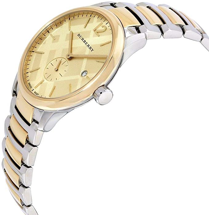 Swiss Gold 2 Tone Silver Date Dial 40mm Men Stainless Steel Wrist Watch The Classic BU10011