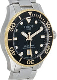 Tissot Unisex Seastar 1000 36mm 316L Stainless Steel case with Yellow Gold PVD Coating Quartz Watch, Grey, Stainless Steel, 18 (T1202102105100)