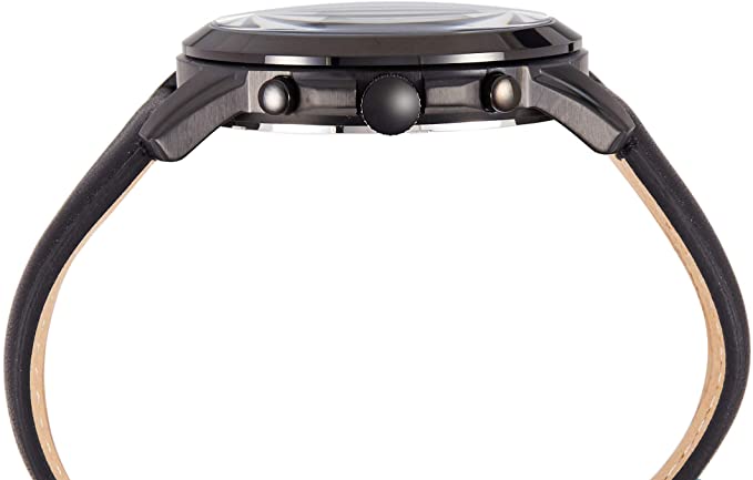 Fossil Men's Grant Quartz Stainless Steel and Leather Chronograph Watch, Color: Black (Model: FS5132)