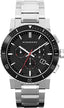 BURBERRYS the City Swiss Chronograph Stainless Steel Black Ceramic Bezel Gray Date Dial Men Watch BU9380