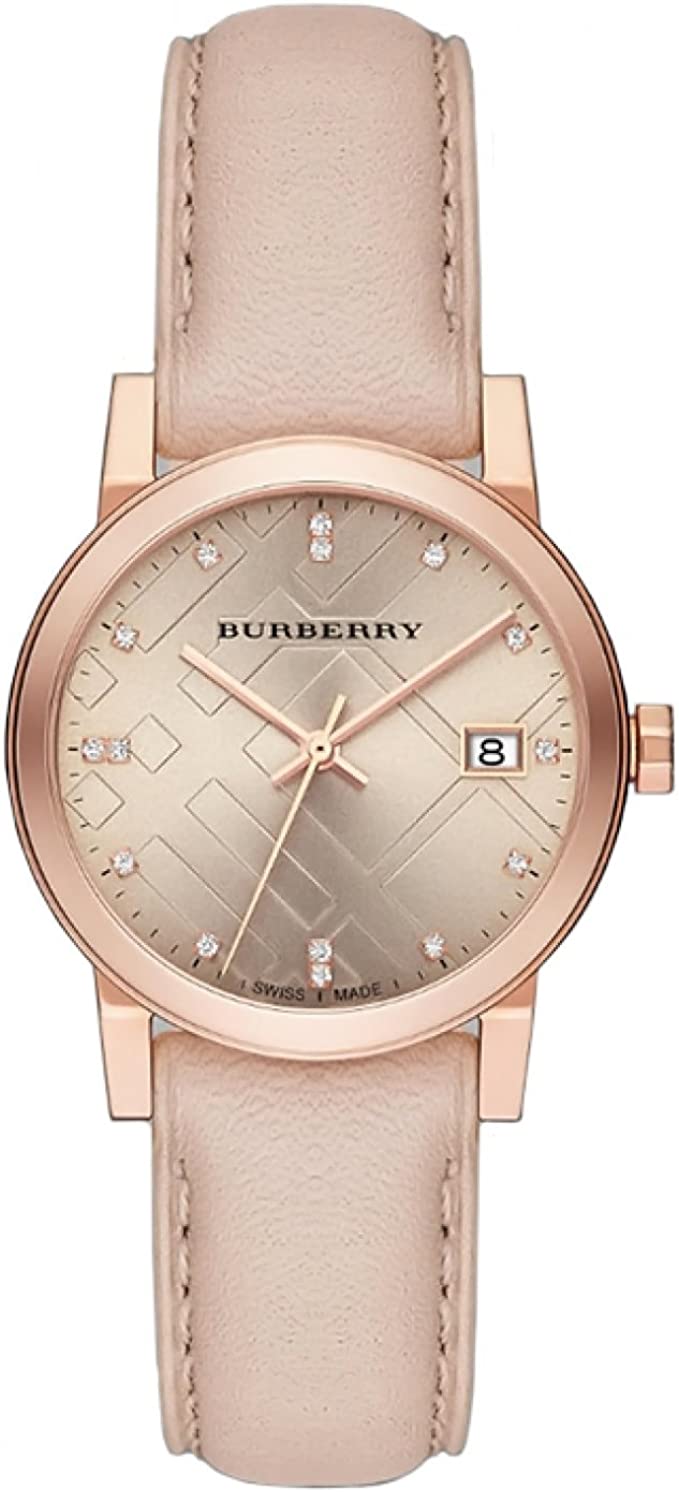 BURBERRY BU9131 Women's Leather Strap Wrist Watch