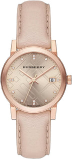 BURBERRY BU9131 Women's Leather Strap Wrist Watch