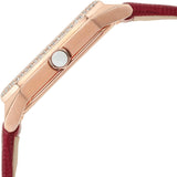 Emporio Armani Women’s Quartz Red Leather Strap Mother Of Pearl Dial 24mm Watch AR11467