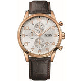 Hugo Boss Men’s Quartz Leather Strap White Dial 44mm Watch 1512519