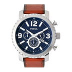Fossil Men’s Quartz Leather Strap Blue Dial 45mm Watch BQ2126