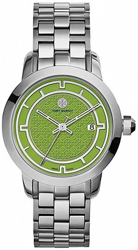 TORY BURCH (TRB1007) SILVER TONE STAINLESS STEEL GREEN DIAL WATCH