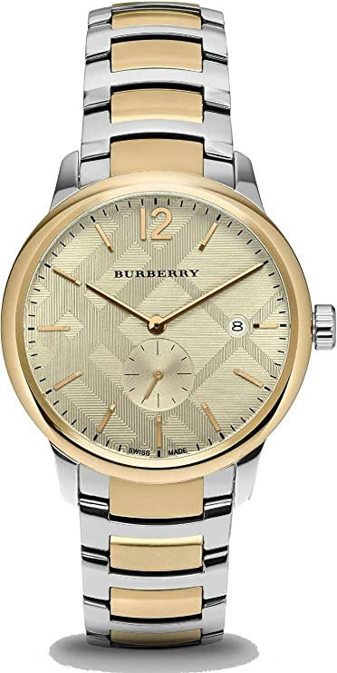 Swiss Gold 2 Tone Silver Date Dial 40mm Men Stainless Steel Wrist Watch The Classic BU10011 Hover Image