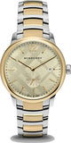 Swiss Gold 2 Tone Silver Date Dial 40mm Men Stainless Steel Wrist Watch The Classic BU10011