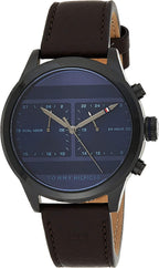 Tommy Hilfiger 1791593 Mens Quartz Watch, Analog Display and Leather Strap, Blue
