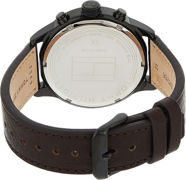 Tommy Hilfiger 1791593 Mens Quartz Watch, Analog Display and Leather Strap, Blue Main Image