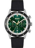 BOSS Analogue Multifunction Quartz Watch for Men with Black Ocean Plastic Textile Strap - 1513936