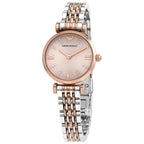 Emporio Armani Women’s Analog Stainless Steel Pink Dial 28mm Watch AR11223
