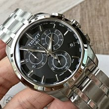 Tissot mens Couturier Chrono Quartz stainless-steel Dress Watch Grey T035.617.11.051.00 Hover Image