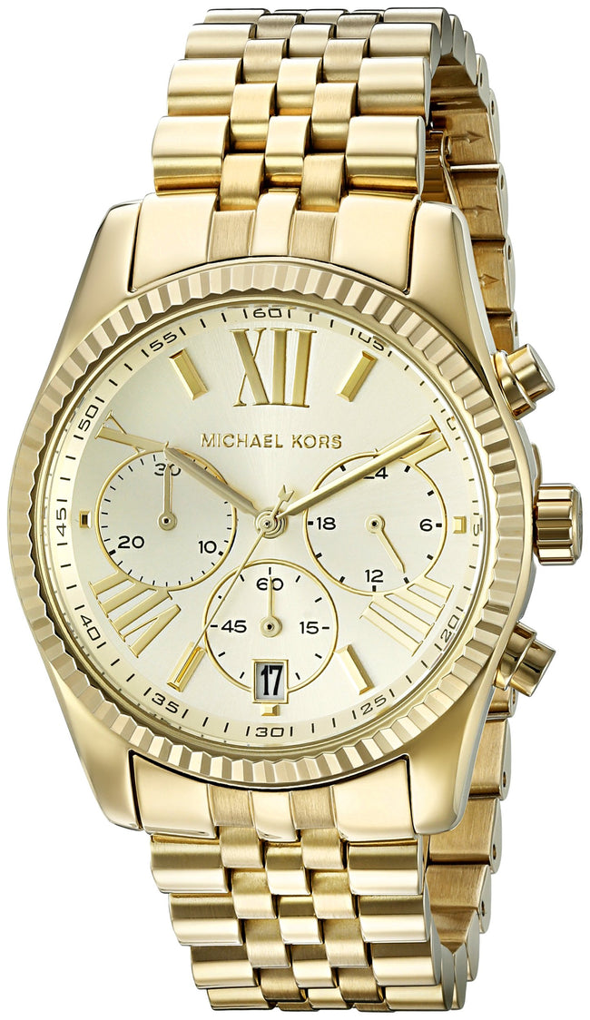 MICHAEL KORS Lexington Chronograph Champagne Dial Ladies Watch MK5556 Hover Image