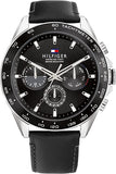 Tommy Hilfiger Men's Stainless Steel Quartz Watch with Leather Strap