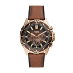 Fossil Men’s Chronograph Quartz Leather Strap Brown Dial 44mm Watch FS5867