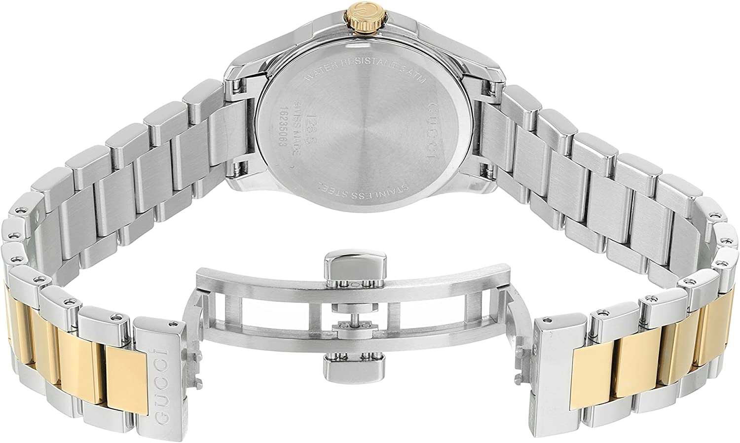 Gucci Women’s Quartz Stainless Steel Swiss Made Silver Dial 27mm Watch YA126563