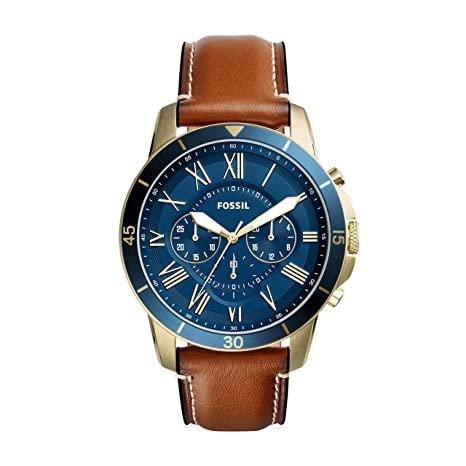 Fossil Analog Blue Dial Men's Watch-FS5268 Hover Image
