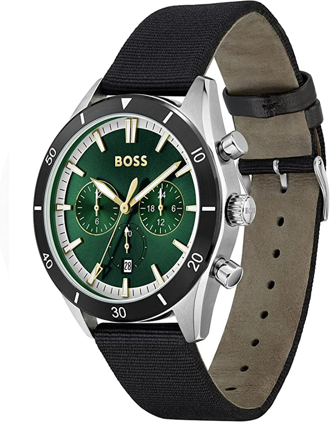 BOSS Analogue Multifunction Quartz Watch for Men with Black Ocean Plastic Textile Strap - 1513936 Main Image