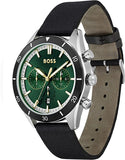 BOSS Analogue Multifunction Quartz Watch for Men with Black Ocean Plastic Textile Strap - 1513936