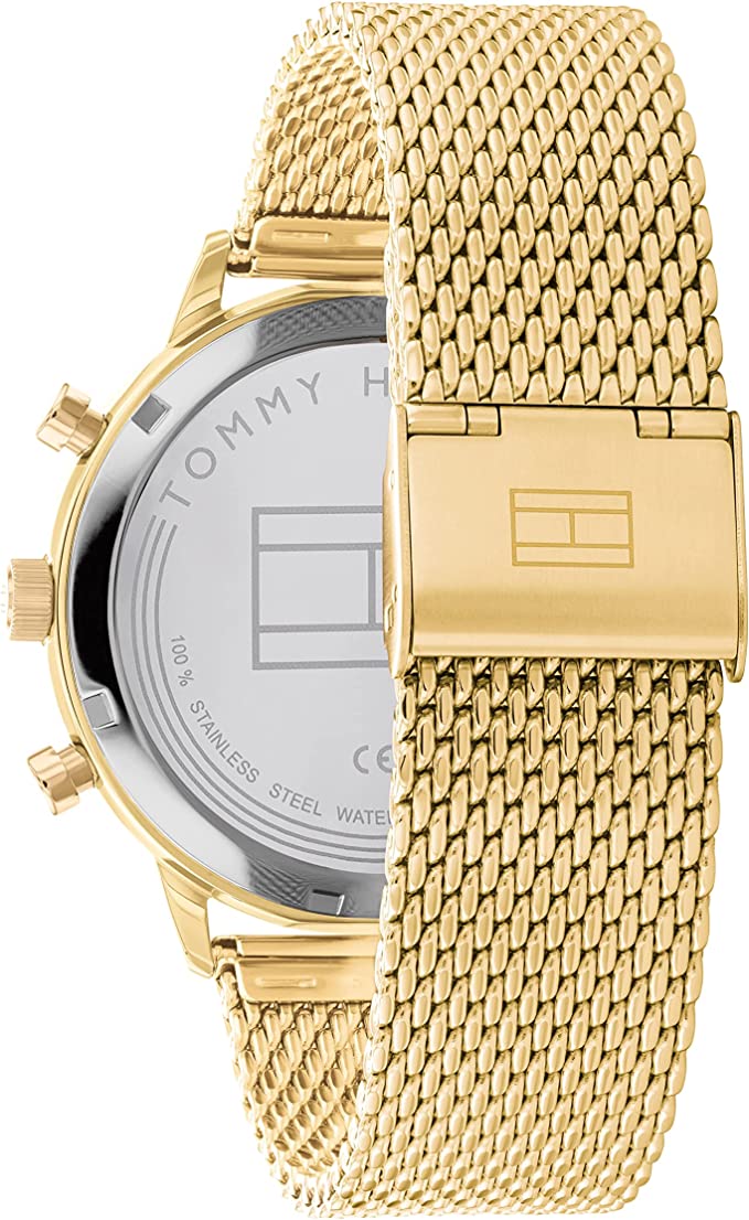 Tommy Hilfiger Men's Multifunction Stainless Steel and Mesh Bracelet Watch, Color: Black (Model: 1791989)