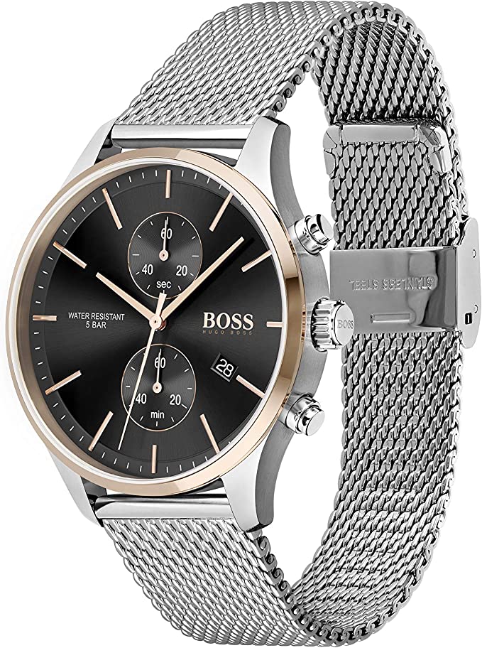 Hugo Boss Black Men's Black Dial Stainless Steel Watch - 1513805